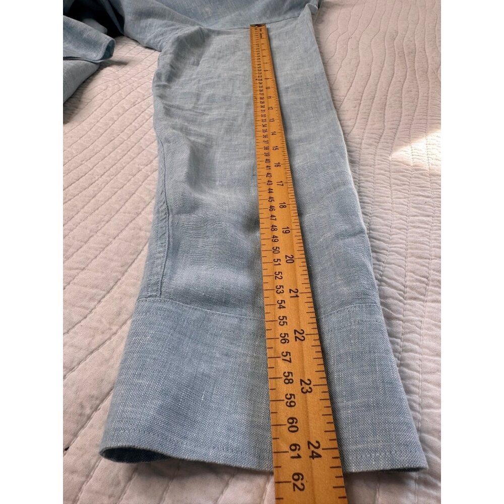 UNTUCKit Long Sleeve Blue Button Up 100% Linen Shirt XXL Travel - Picture 8 of 9